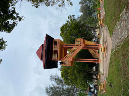 View of the watch tower near the jetty to Kapas island.