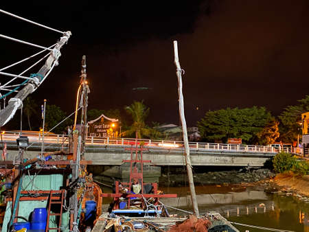 Night view near the Kuala Besut bridge, fishing village.