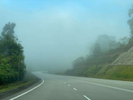 On the road scenery view via Kenyir lake dam main road to Felda Aring.