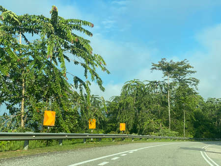 On the road scenery view via Kenyir lake dam main road to Felda Aring.