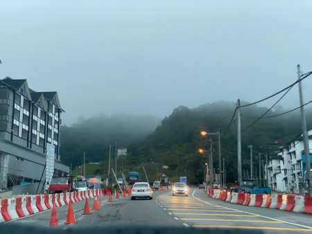 Morning view on the road in cameron highland from Tanah Rata to Brinchang.