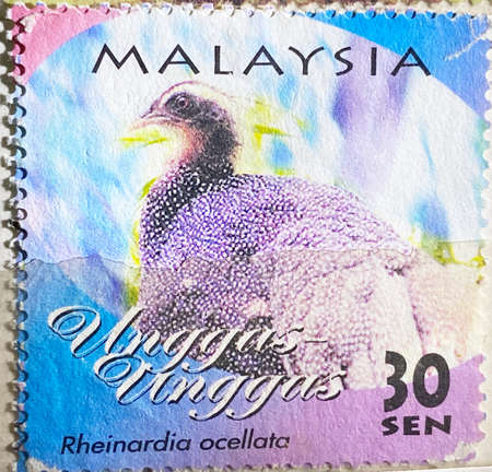 Bird stamp collection. Malaysia stamp.の写真素材