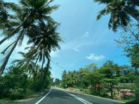 View on the road from Tumpat town to Pengkalan Kubor.の写真素材