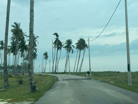 View on the road to Mangkuk beach.の写真素材