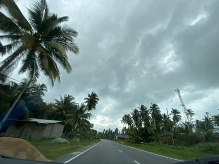 Scenery view on the road in Bachok via beach road.の写真素材