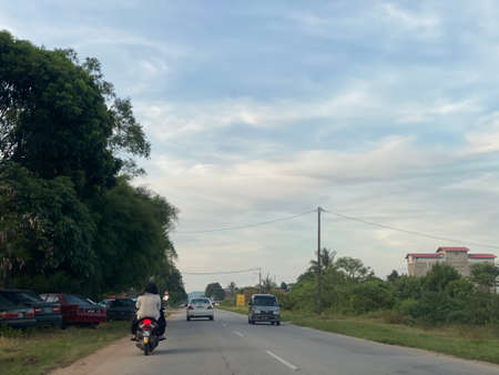 Scenery view on the road to Keruakの写真素材