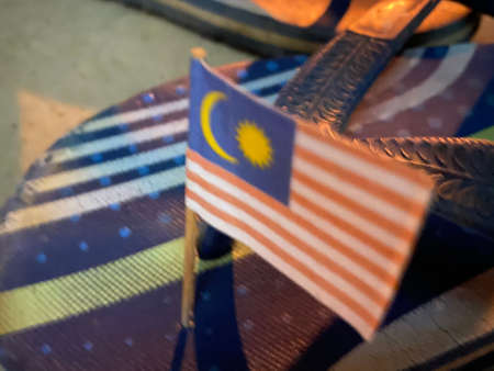 Night view of small Malaysia flag.
