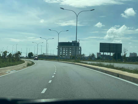 Scenery view on the road from Kuala Nerus to Kuala Terengganu via beach road.の写真素材
