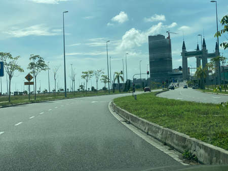 Scenery view on the road from Kuala Nerus to Kuala Terengganu via beach road.の写真素材