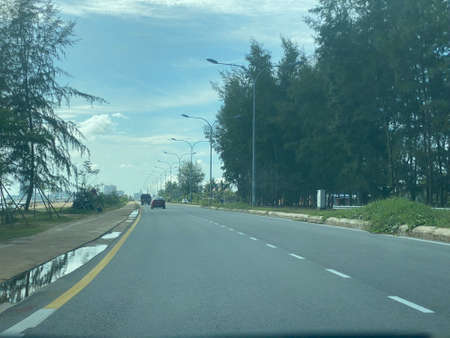 Scenery view on the road from Kuala Nerus to Kuala Terengganu via beach road.の写真素材