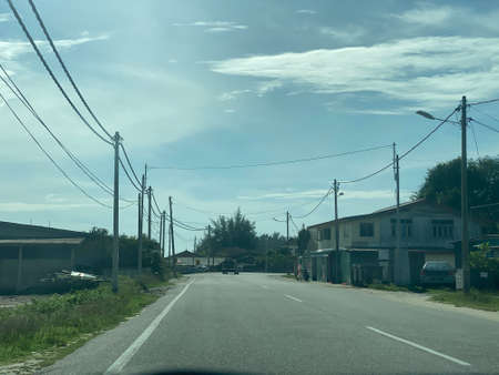 Scenery view on the road from Kuala Nerus to Kuala Terengganu via beach road.の写真素材