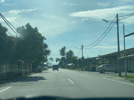 Scenery view on the road from Kuala Nerus to Kuala Terengganu.の写真素材