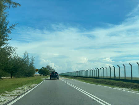 Scenery view on the road from Kuala Nerus to Kuala Terengganu.の写真素材