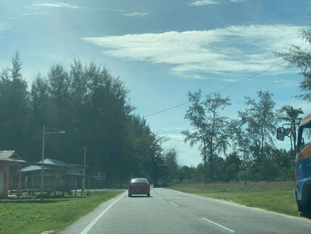 Scenery view on the road from Kuala Nerus to Kuala Terengganu.の写真素材