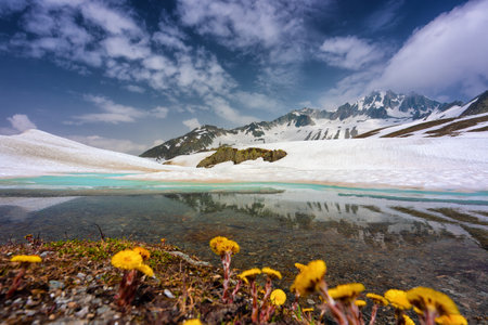 Beautiful view on the Nuefenenpass - Switzerlandの写真素材