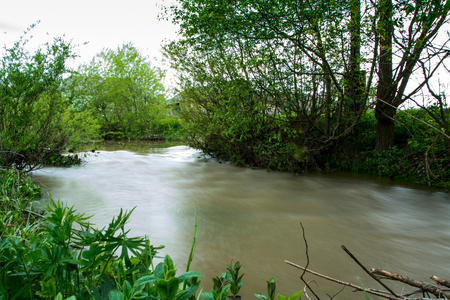 During floods in the Carpathians the rivers can leave the coast and spill over long distances.の写真素材