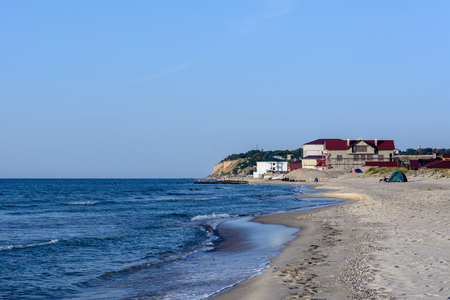 On this beach near the Ukrainian city of Odessa there are always many holidaymakersの写真素材