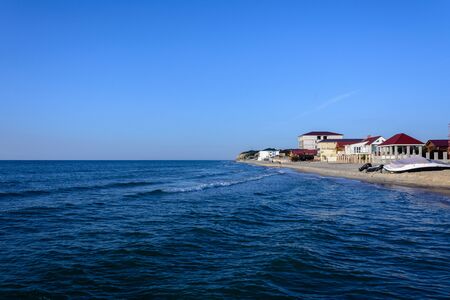 On this beach near the Ukrainian city of Odessa there are always many holidaymakersの写真素材