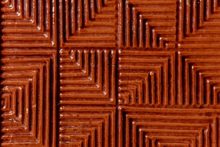 A remarkable red duplicate tile texture on a ceramic basis 2018の写真素材