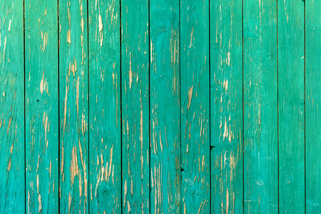 Amazingly beautiful old texture of a green wooden wall with cracked paint 2018の写真素材