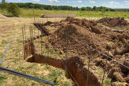 Bonding fittings in the ground of building a homeの写真素材