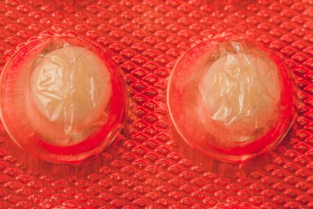 Ascorbic acid in tablets, vitamins in the package. 2019の写真素材