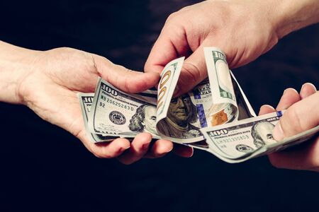 Payment of services, receiving bribes, exchange for information, Dollar bills 2019