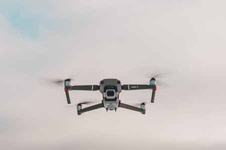 Trostyanets, Ukraine, December 30, 2019. DJI Mavic 2 Pro is a modern wireless quadcopter with Hasselblad camera Hasselblad. 2020のeditorial素材