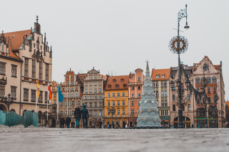 Wroclaw, Poland January 30, 2020: Houses of the Old Town of Wroclaw, Poland.