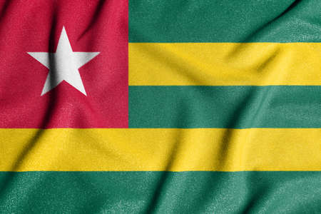National flag of the Togo. The main symbol of an independent country. Flag of Togo. An attribute of the large size of a democratic state.の写真素材