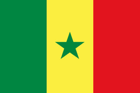 National flag of the Senegal. The main symbol of an independent country. An attribute of the large size of a democratic state illustration. 2021の写真素材