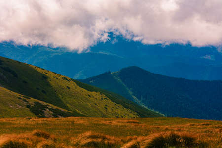 overcast mountains, power, tranquility and grandeur of the mountains, the Carpathian Montenegrin...