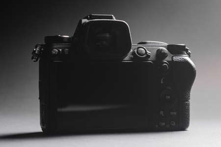 Close-up camera, back screen or display, viewfinder, new series of cameras 2021.の写真素材