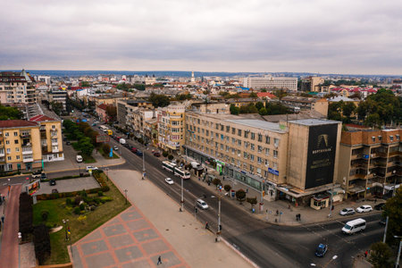 Ivano-Frankivsk, Ukraine September 26, 2020: Independence Avenue, the city and its streets. 2020
