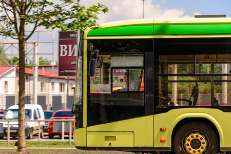 Lviv, Ukraine June 29, 2020: urban and passenger transport in the city of Lviv. 2020のeditorial素材
