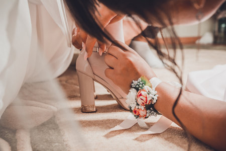 Wonderful morning of the bride, meeting and details of the bride on her wedding day. 2020の写真素材