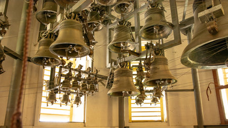 Dolyna, Ukraine: Carillon in the Goshiv Monastery, Greek Catholic Monastery of the Order of St. Basil the Great in the village of Goshov, Dolyna district, Ivano-Frankivsk region.newのeditorial素材