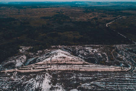 Phosphate gypsum waste from factories, creating artificial white mountains, attractive tourist view. newの写真素材