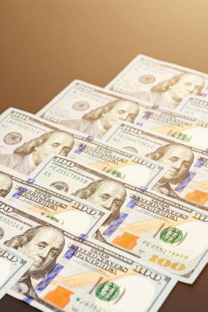 Dollar texture of 100, Benjamin Franklin and American cash. new