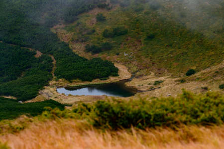 Overcast autumn Carpathians, picturesque mountain landscapes, Carpathian Ukrainian National Park,...