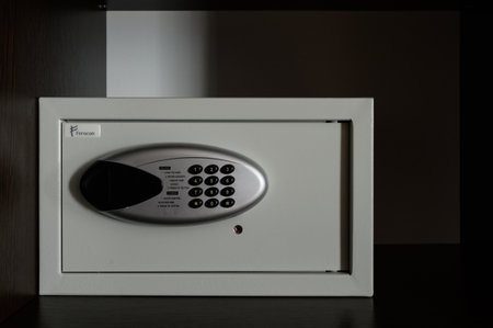 Bukovel, Ukraine February 4, 2022: safe in the hotel room.のeditorial素材
