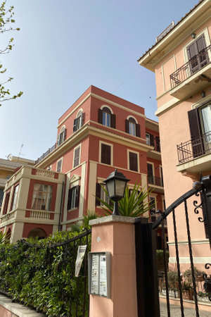 Rome, Italy April 23, 2022: a walk through the streets of Rome, a beautiful tourist city with ancient architectural monuments.のeditorial素材