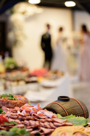 Ivano-Frankivsk, Ukraine 2021: Festive table snacks and drinks, food and drinks.のeditorial素材