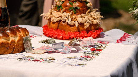 The wedding tradition of buying the bride for money before the wedding ceremony, a wedding in...