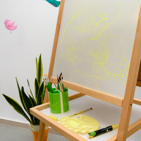 Ivano-Frankivsk, Ukraine October 2, 2022: opening day of a kindergarten for preschoolers, a writing and drawing board for toddlers, Ukraine.のeditorial素材