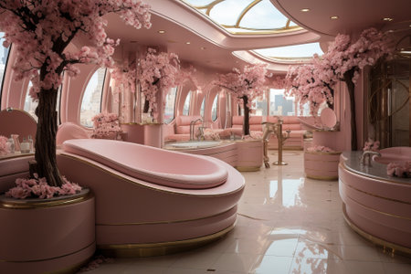 Luxurious interior in the spa salon, relaxation area in the spa.の素材