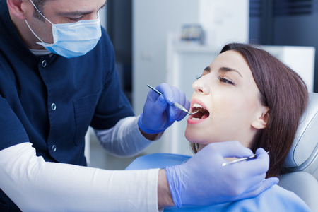 Woman visiting her dentist