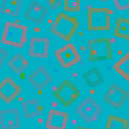 Bright Vivid Geometric Abstract Square Circle Whirl Dot Handdrawn Textureの写真素材