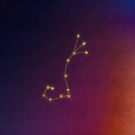 Dark Purple Starry Night Sky, Horoscope Signs Constellations, Zodiac Sky, Zodiac Star Groups, Astronomy Astrology Background, Textile Design, Space Galaxy Wallpaper, Cosmic Abstract Illustration Artの写真素材