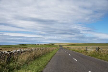 Street in the Orkney islandsの写真素材